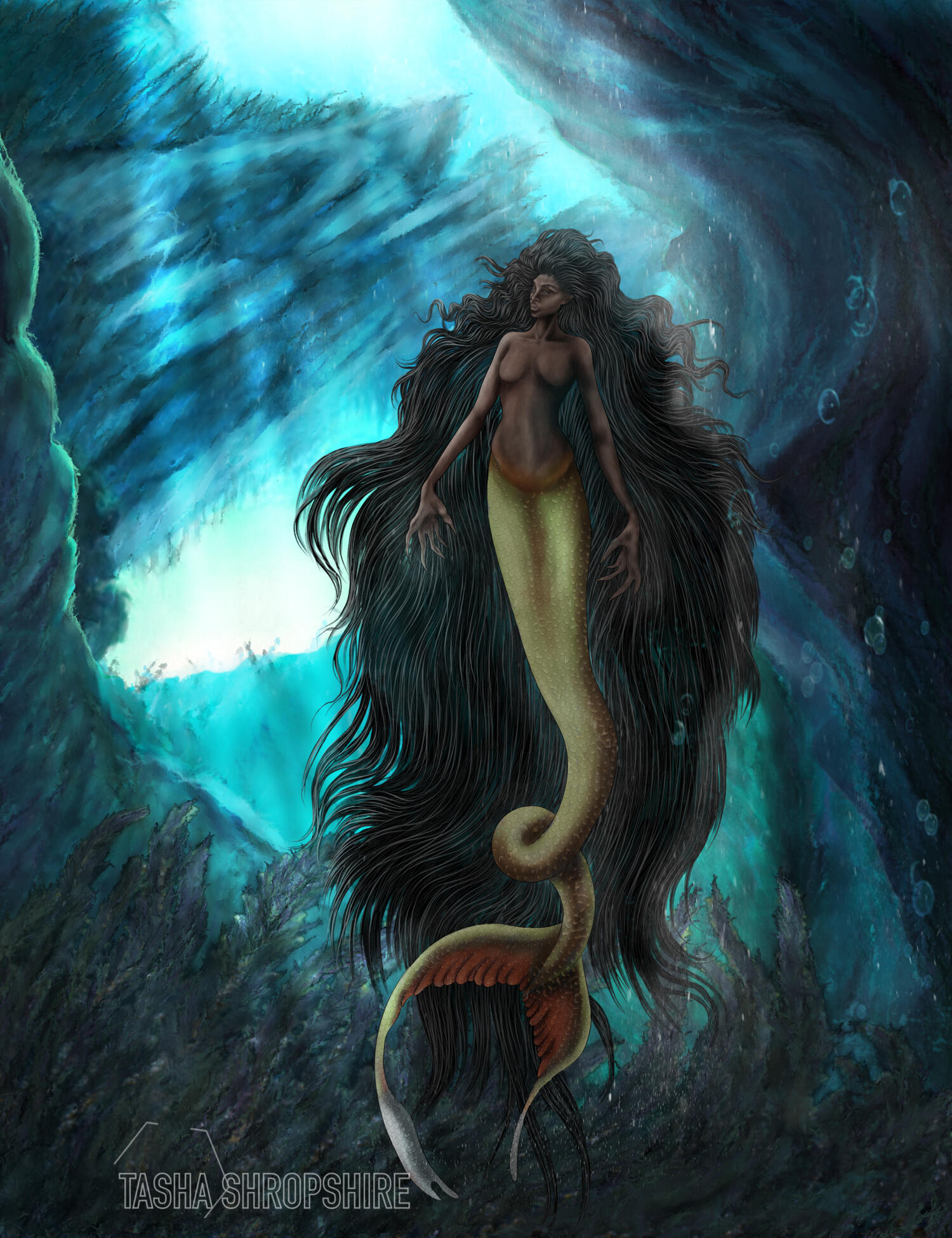 "Siren of the Azure Lagoon" - Art By Vethysnia marketing work for 'Mermay' 2018