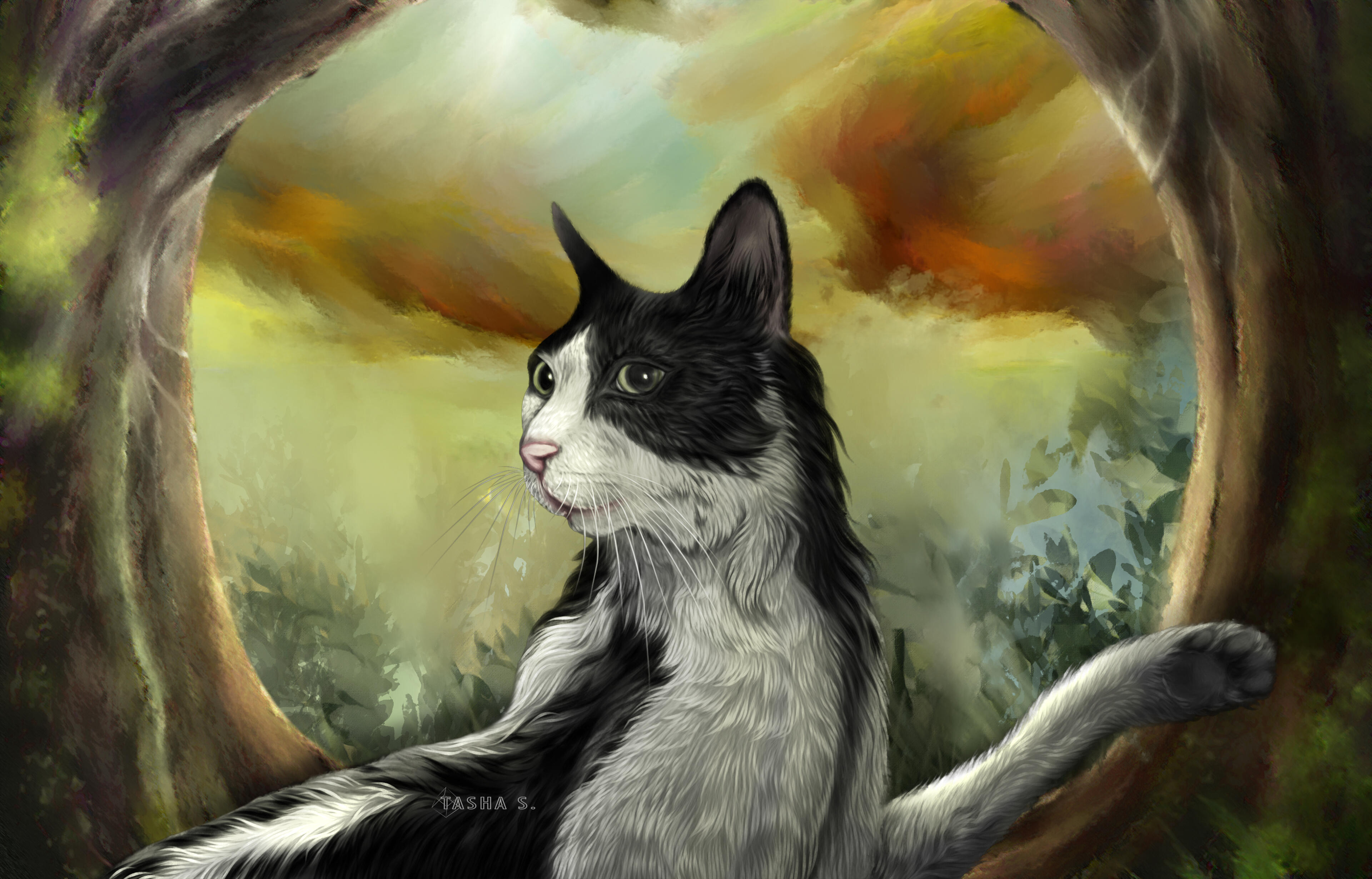 "Adventure" - Pet portrait commission for Matt Dillenburg painted in Adobe Photoshop
