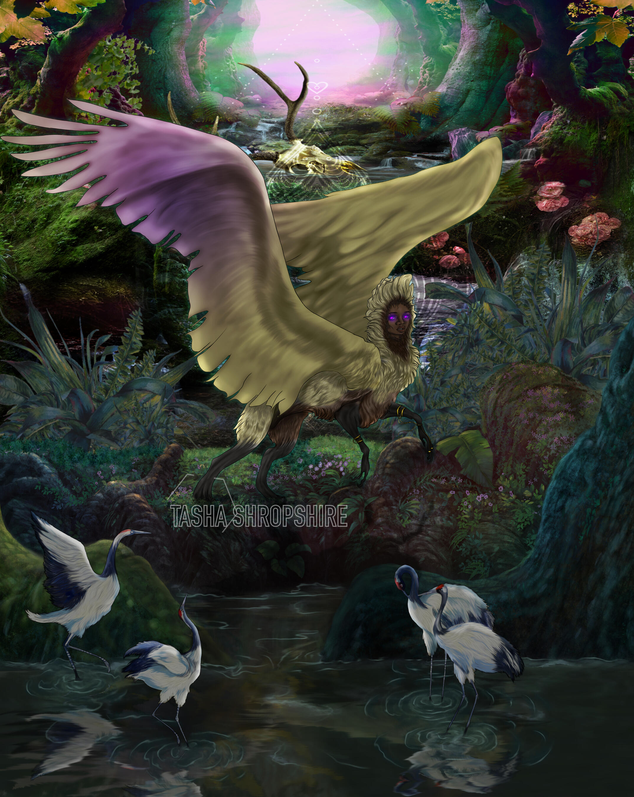 "Golden Sphinx" - Mixed media digital shop print