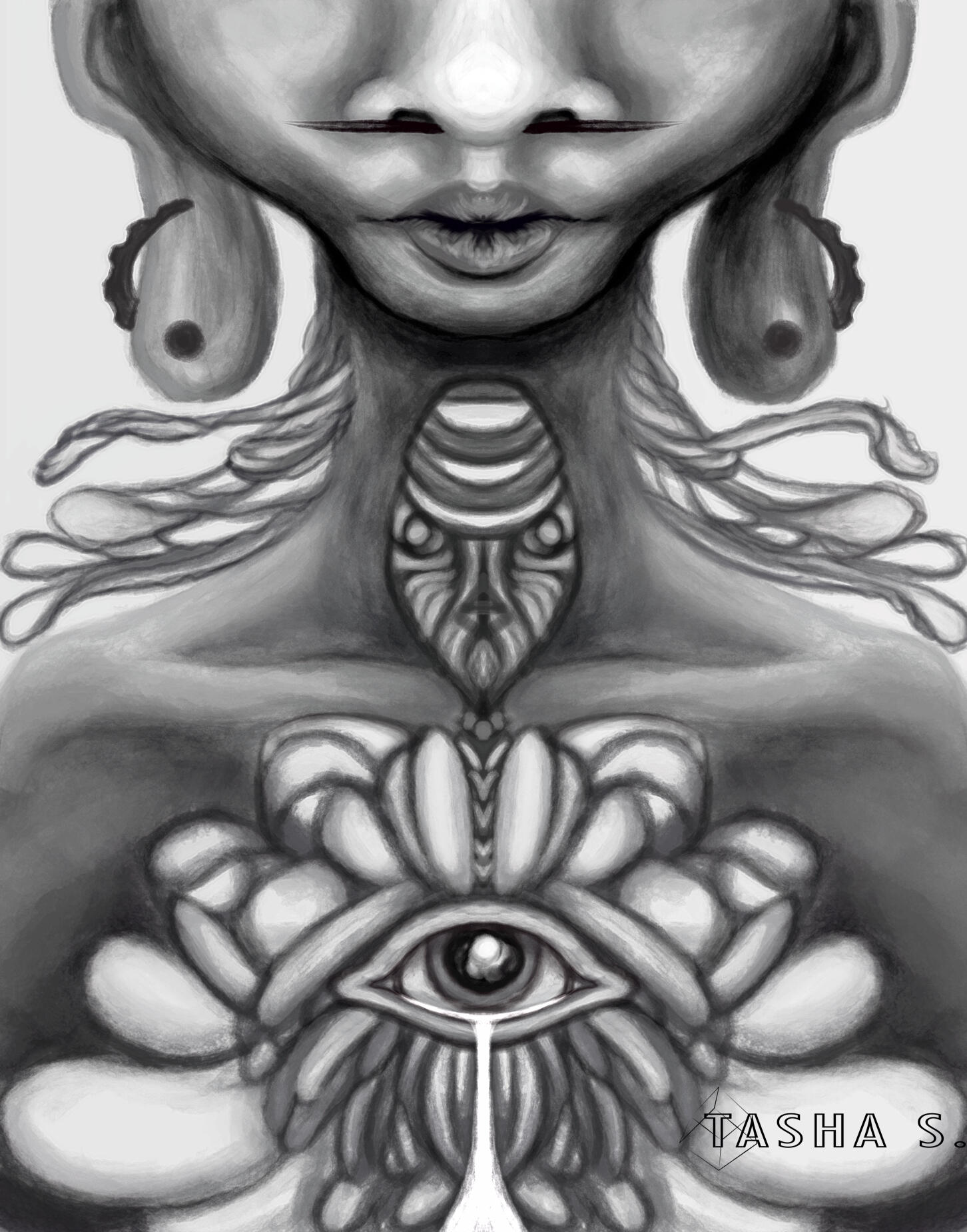 "Lotus Ancestor" - Charity work for African Diaspora proceeds painted in Krita
