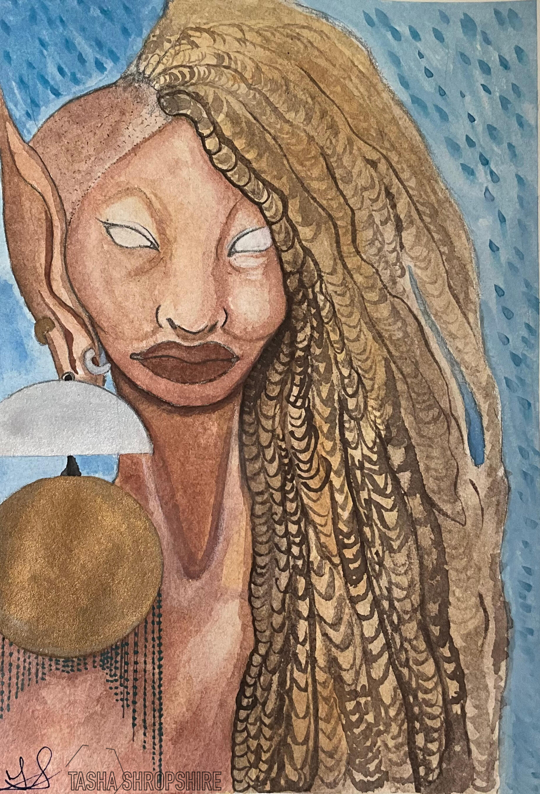 "Royal Warrior" - Watercolor on mixed media paper