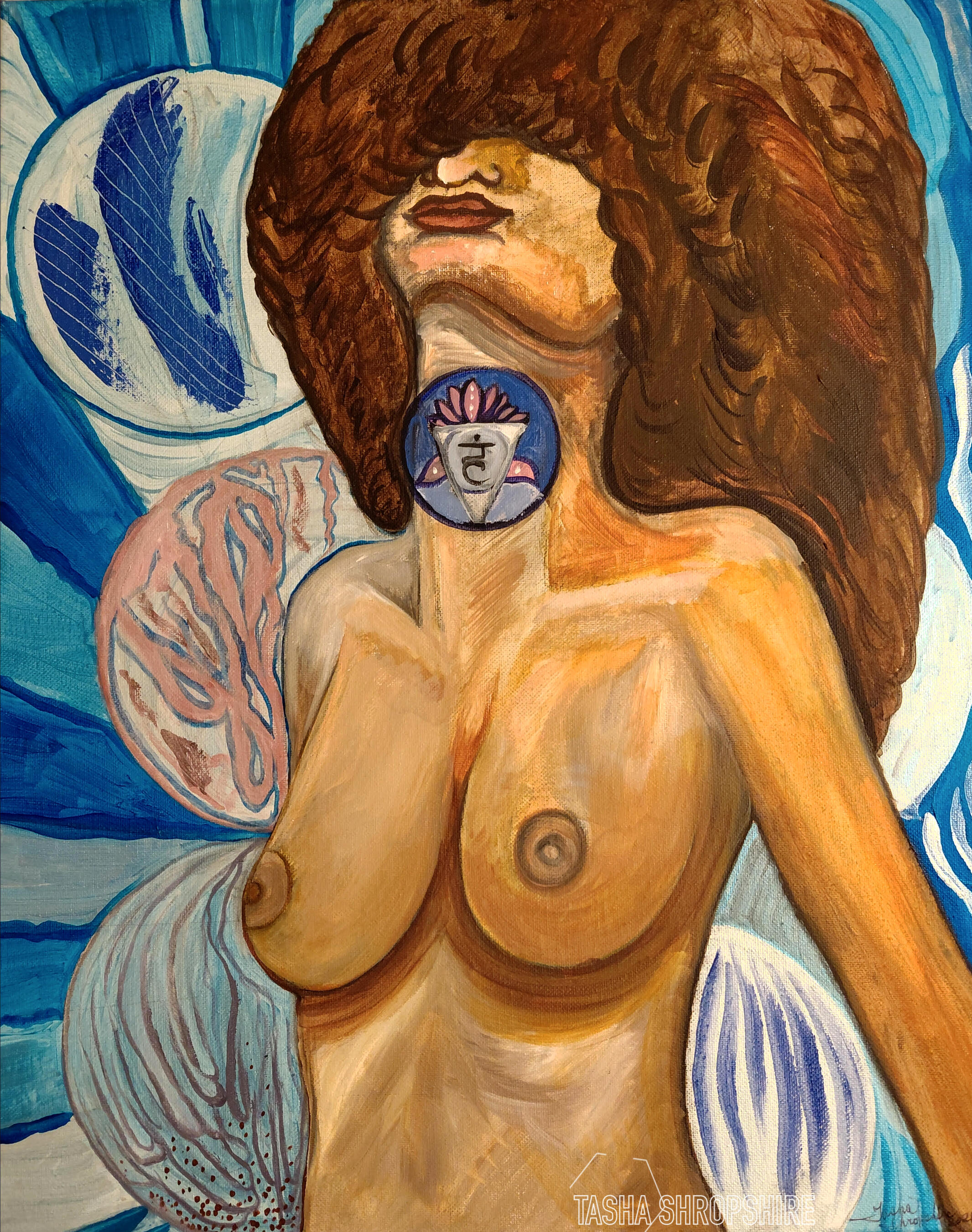 "Vishuddha" - Acrylic and water mixable oil paint on stretched canvas