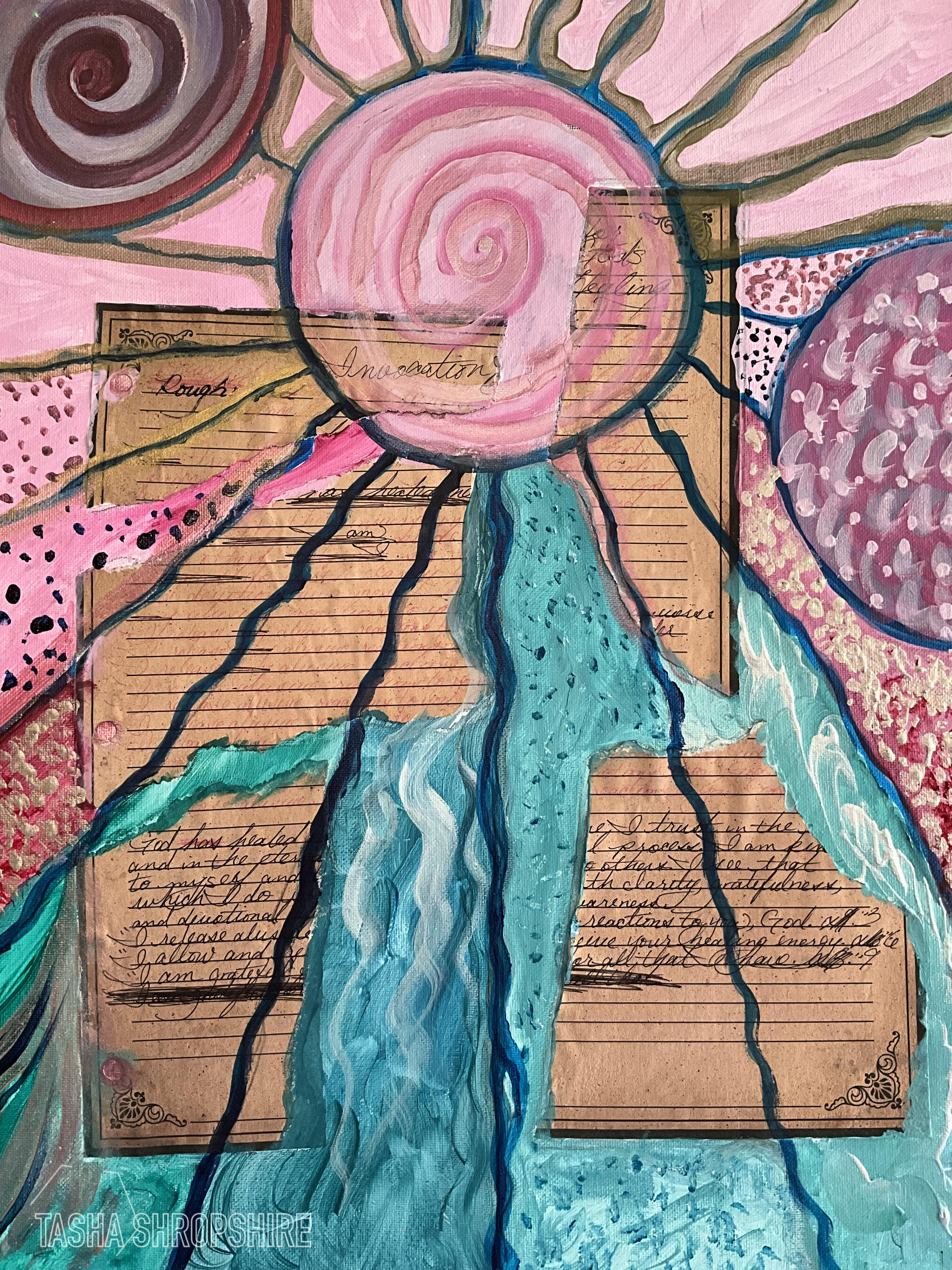 "Health Petition" - Mixed media acrylic paint on stretched canvas