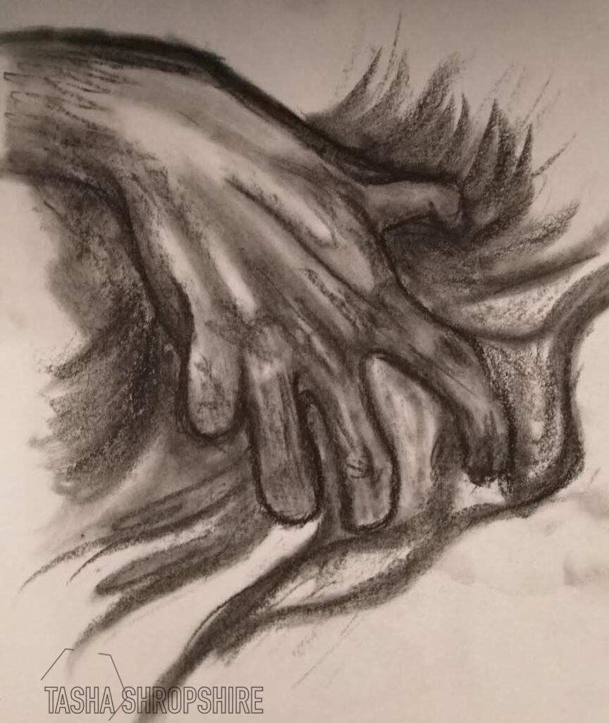 "Desperation" - Hand study on Bristol drawing paper in charcoal