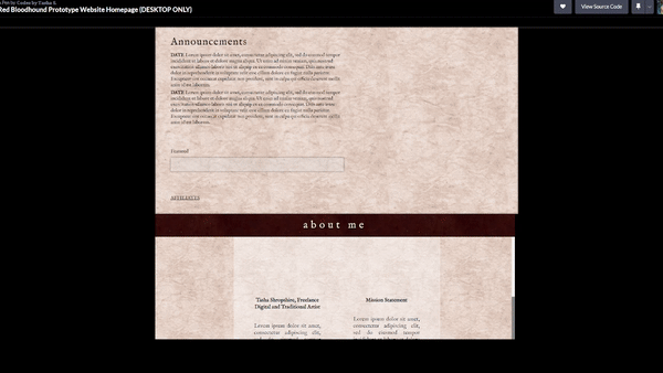 Red Bloodhound site homepage prototype